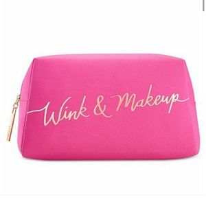 NEW Lancome HOT Pink 'Wink & Makeup" Makeup Bag